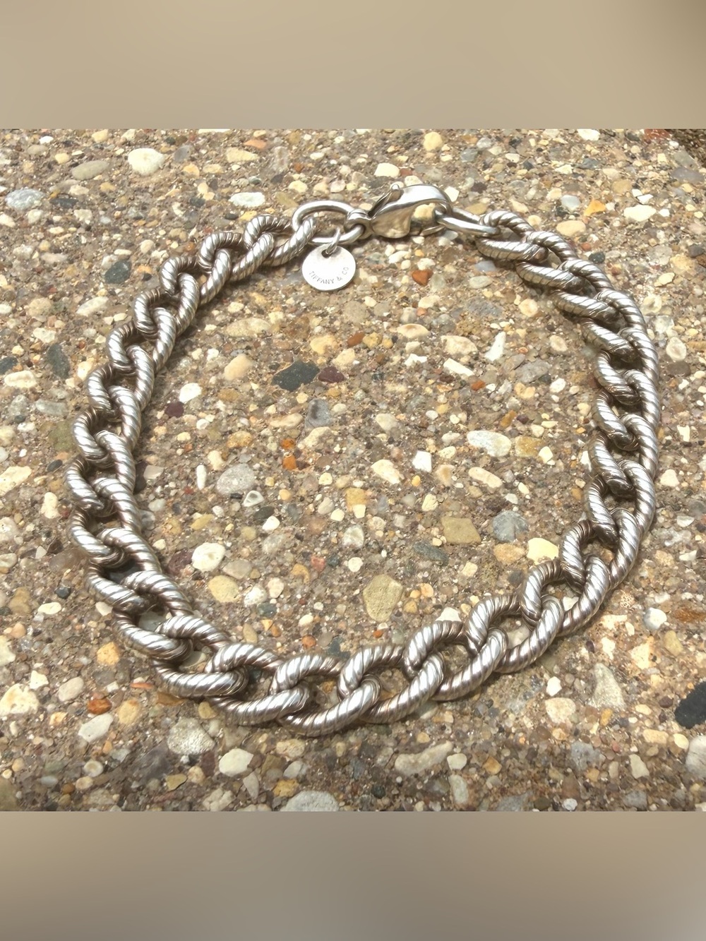 Tiffany & Co. Sterling Silver Textured Link Bracelet